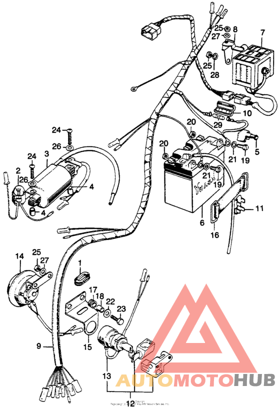 Wire harness + battery