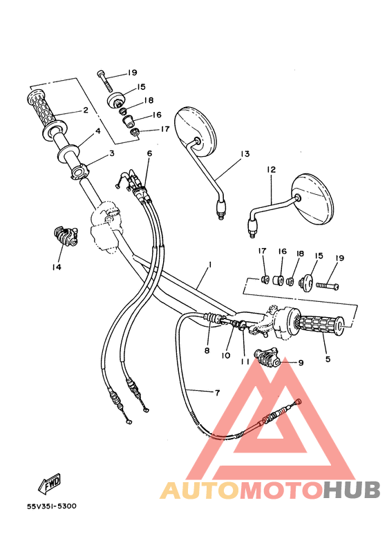 Steering handle. cable