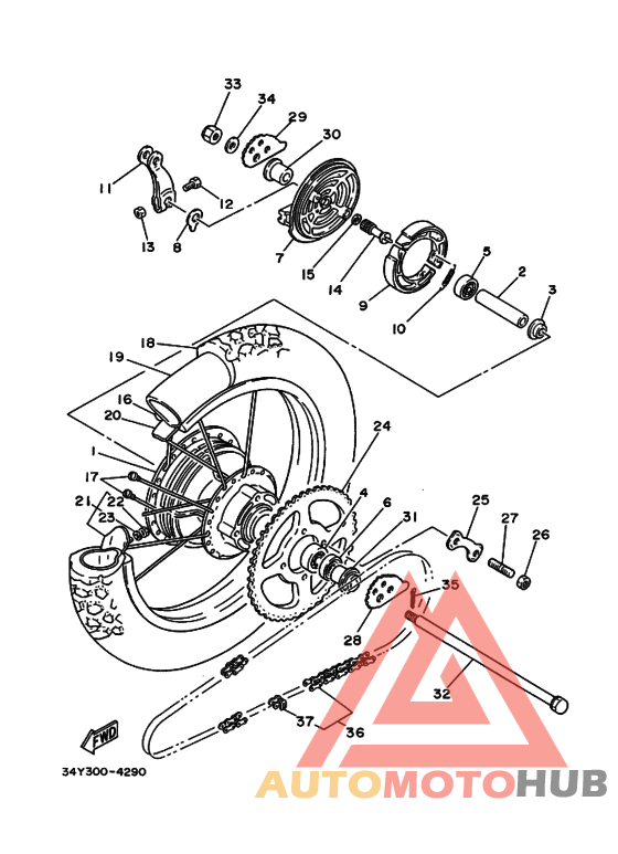 Rear wheel complete assy