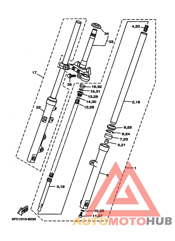 Front fork assy(ur silv
