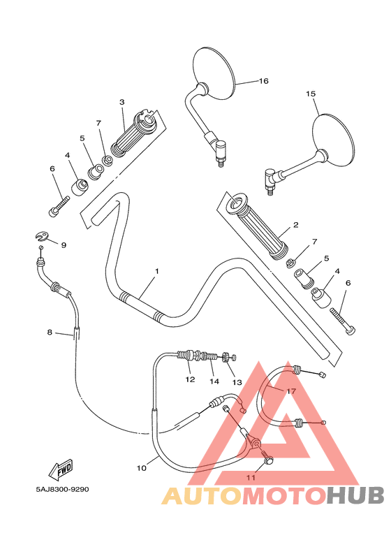 Steering handle. cable