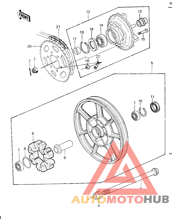 Rear wheel/hub/chain
