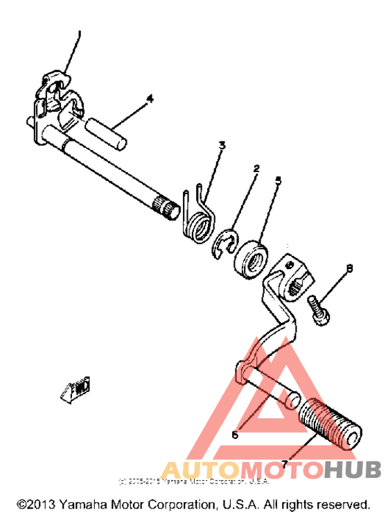Shift shaft - pedal