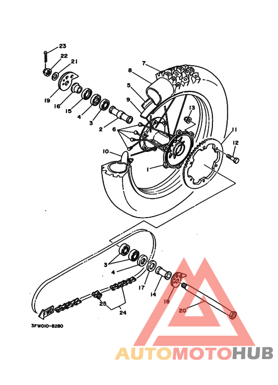 Rear wheel complete assy