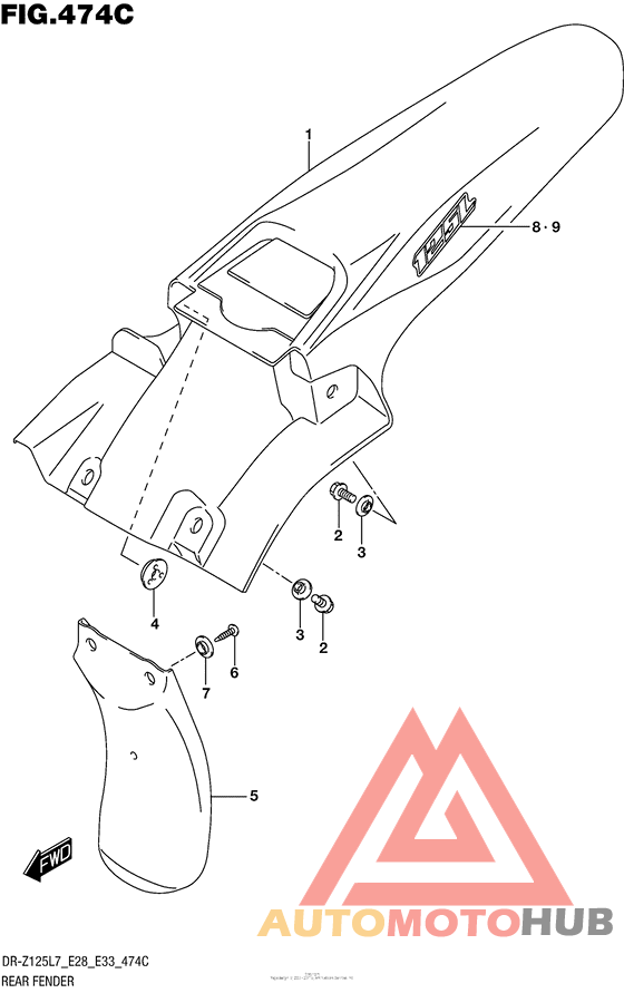 Rear Fender (Dr-Z125L E33)