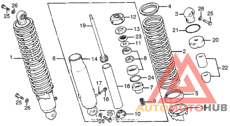 Rear shock absorber 76-77