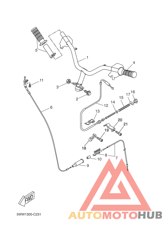 Steering handle & cable
