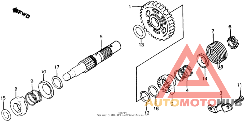 Kick starter spindle 83-84
