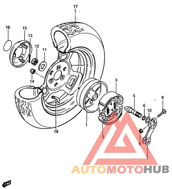 Rear wheel complete assy