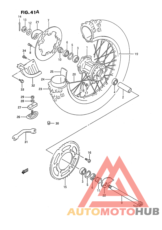 Rear wheel complete assy