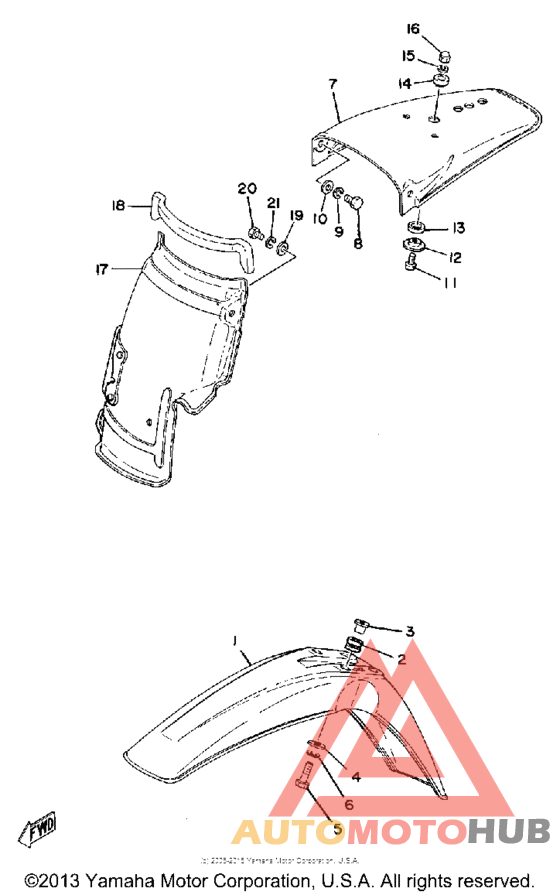 Front fender-rear fender
