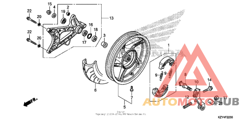 Rear wheel + swingarm