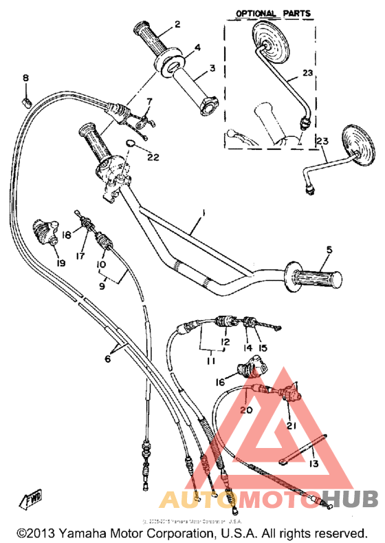 Steering handle - cable
