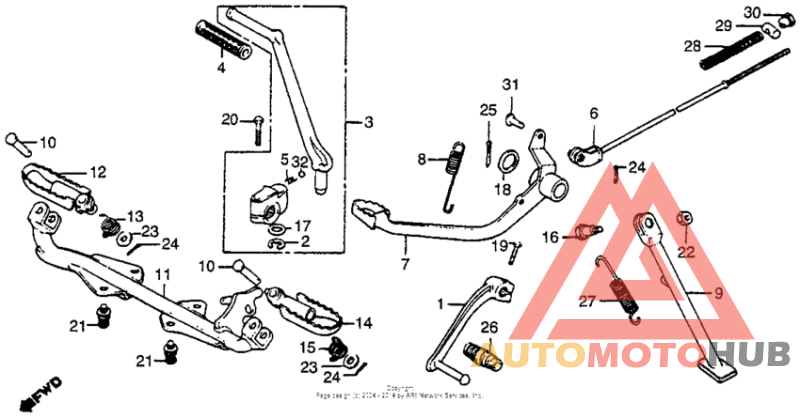 Pedal + kick starter arm + stand 79