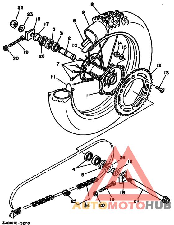 Rear wheel complete assy