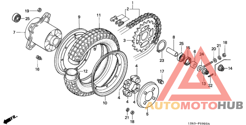 Rear wheel complete assy