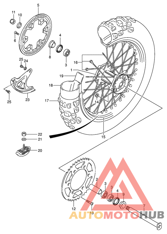 Rear wheel complete assy