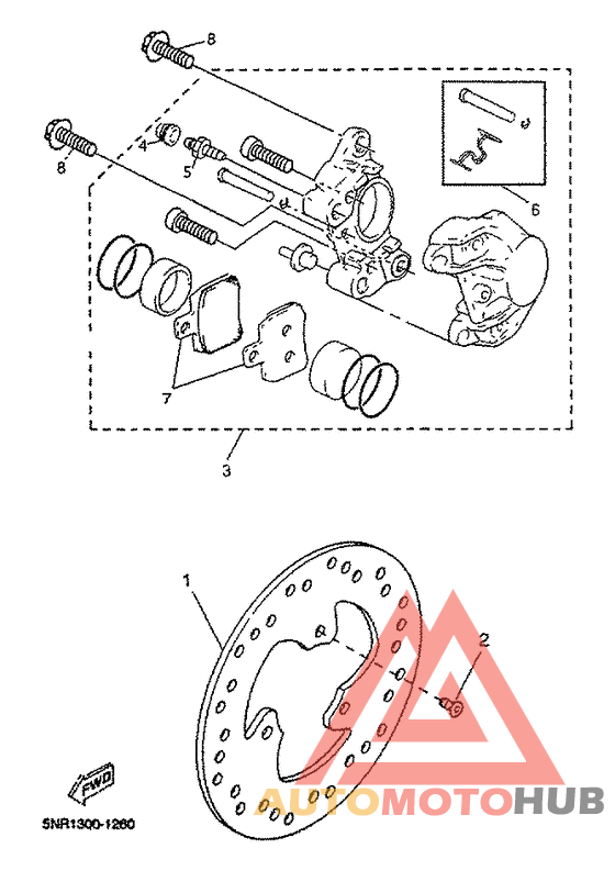 Rear brakecaliper