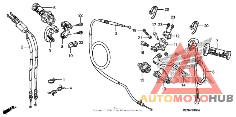 Handle lever + switch + cable