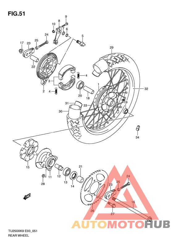 Rear wheel complete assy