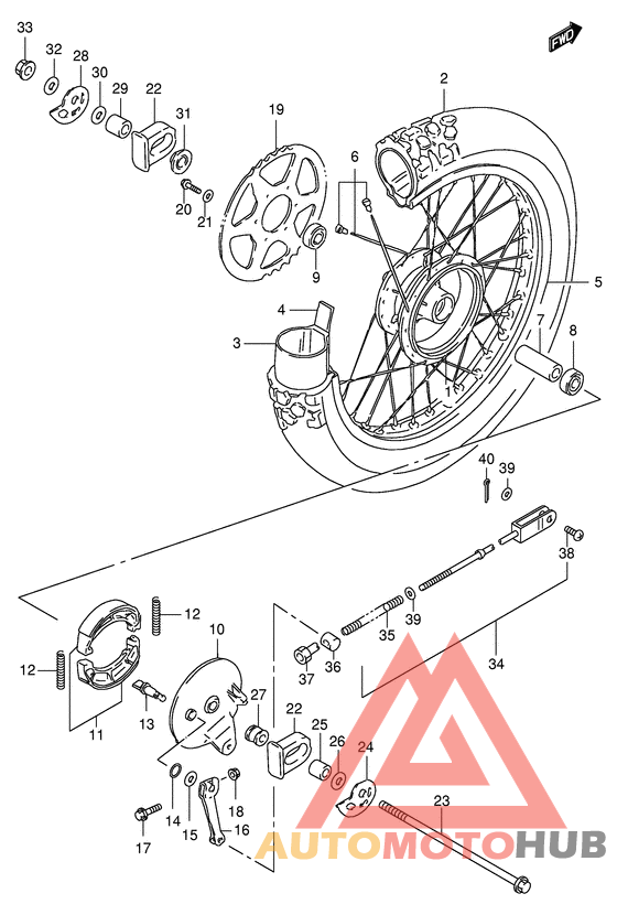 Rear wheel complete assy