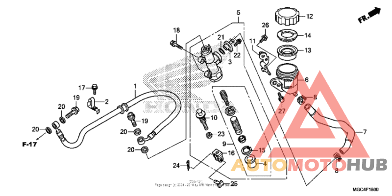 Rear brake master cylinder (1)