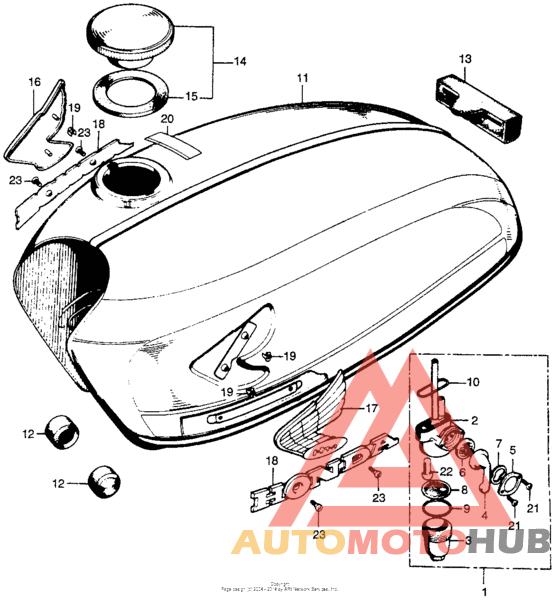 Cb100 fuel tank + fuel valve k2