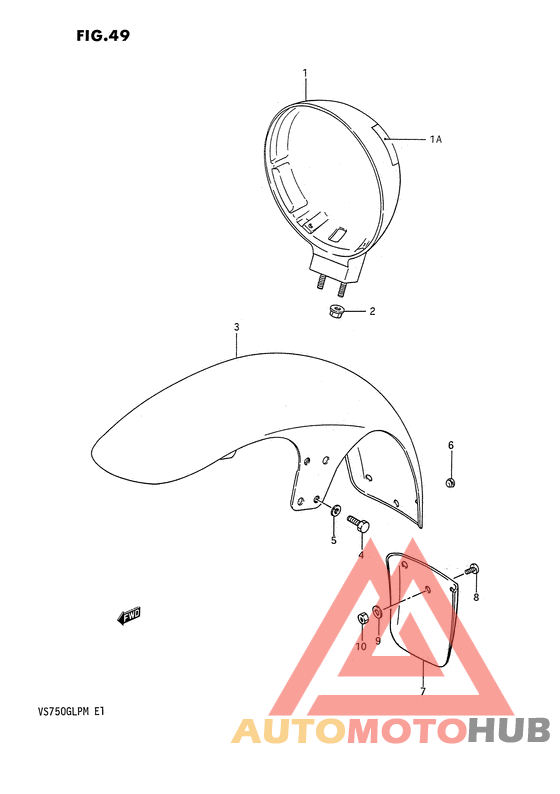 Headlamp housing - front fender