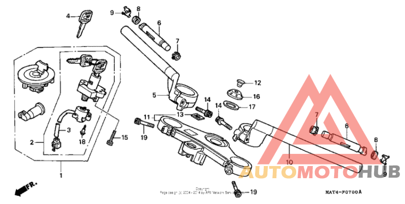Handlebar + top bridge 97-98