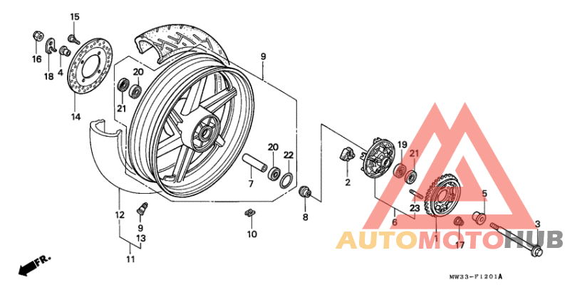Rear wheel complete assy