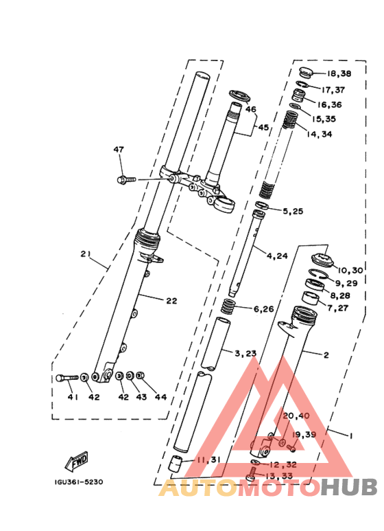 Front fork assy(ur silv