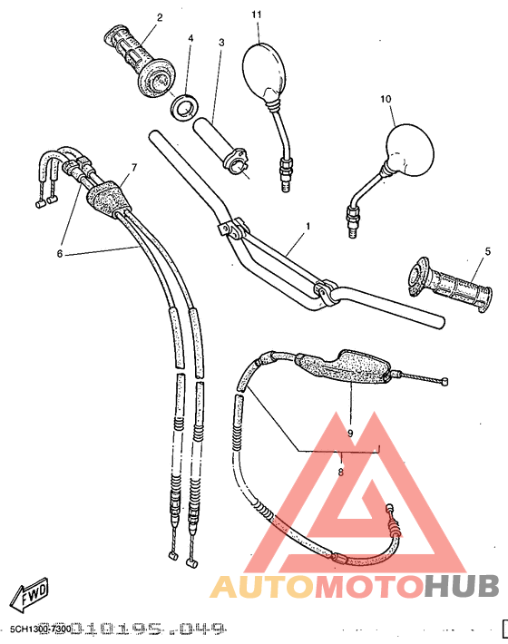 Steering handle. cable