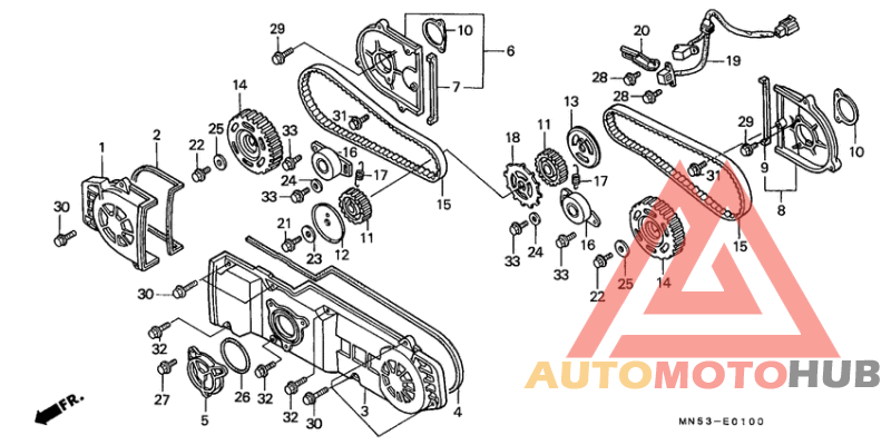 Front cover/timing belt