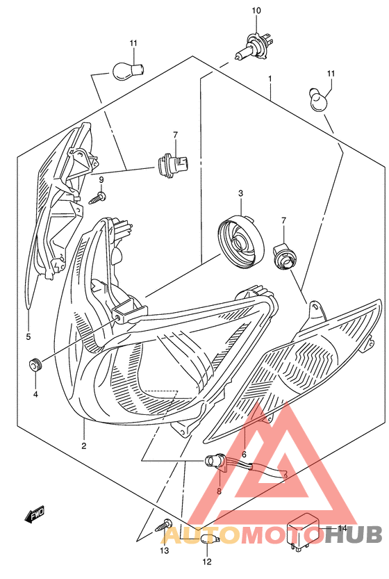 Front combination lamp