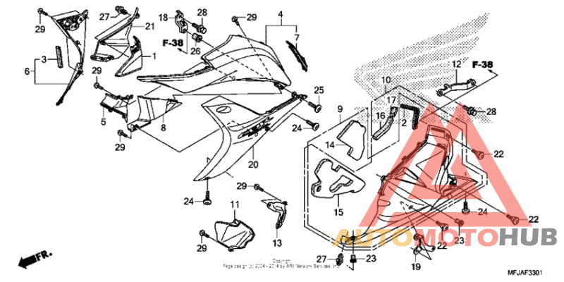 Lower cowl (l.)