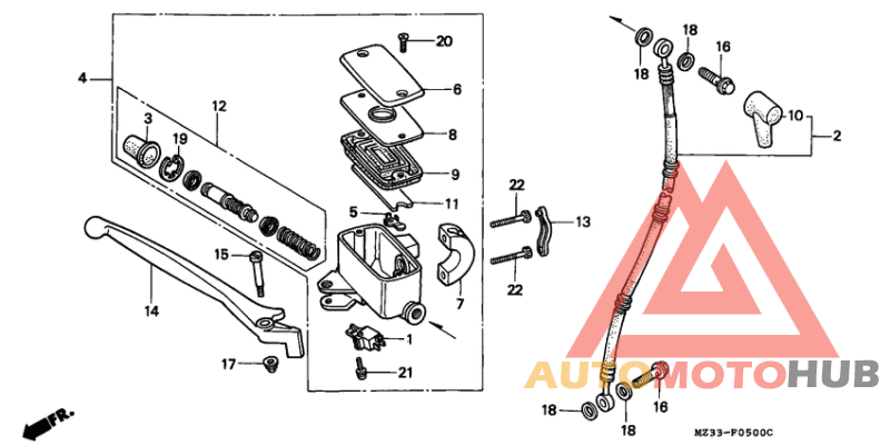 Fr. brake master cylinder