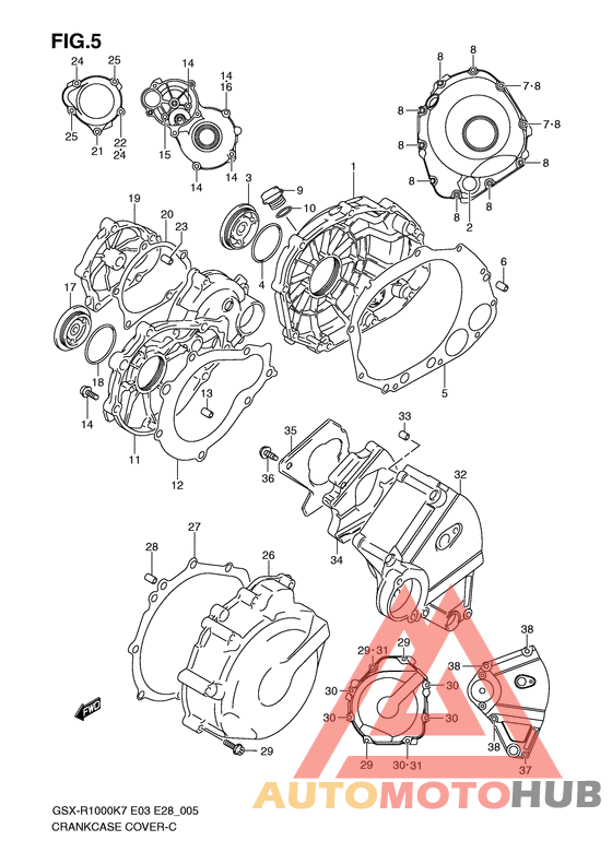 Crankcase cover ass`y  (v