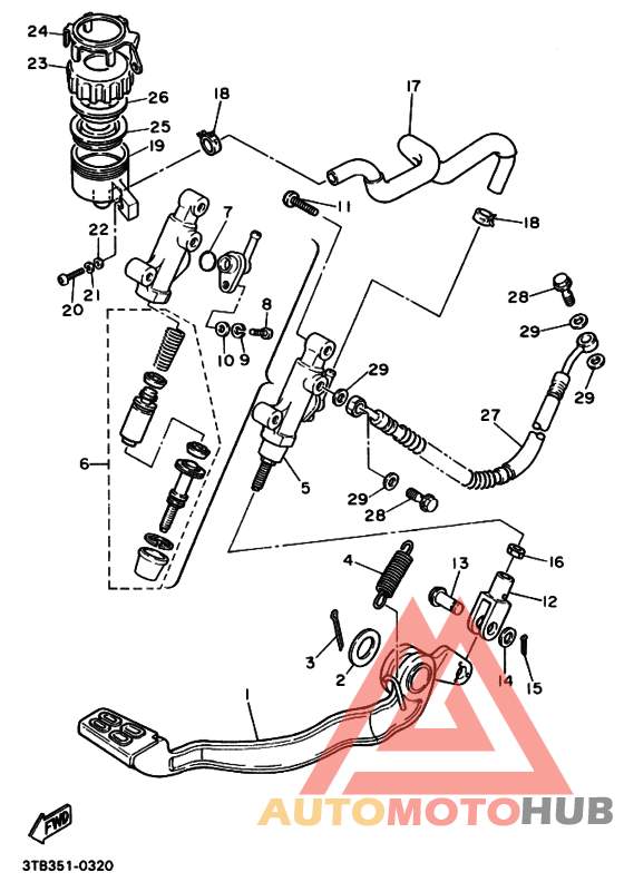 M. cylinder for disk brake