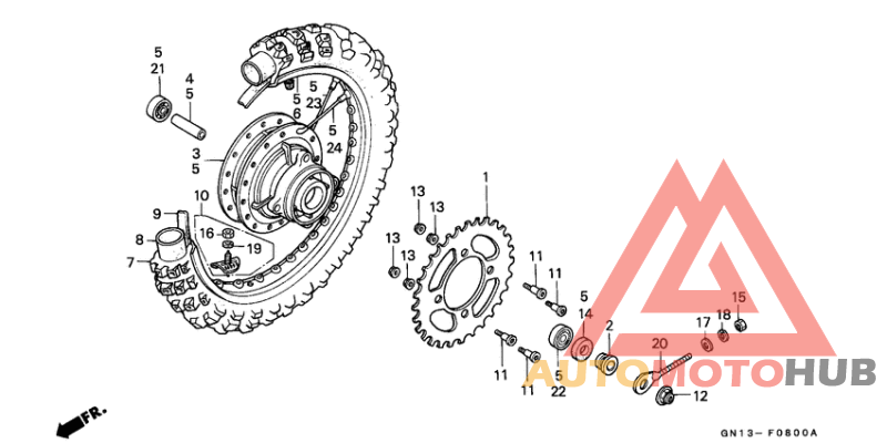 Rear wheel complete assy