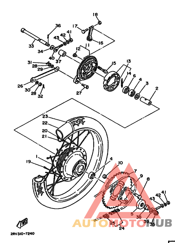 Rear wheel complete assy