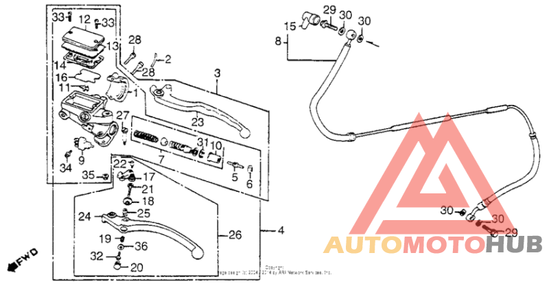 Clutch master cylinder + clutch control lever