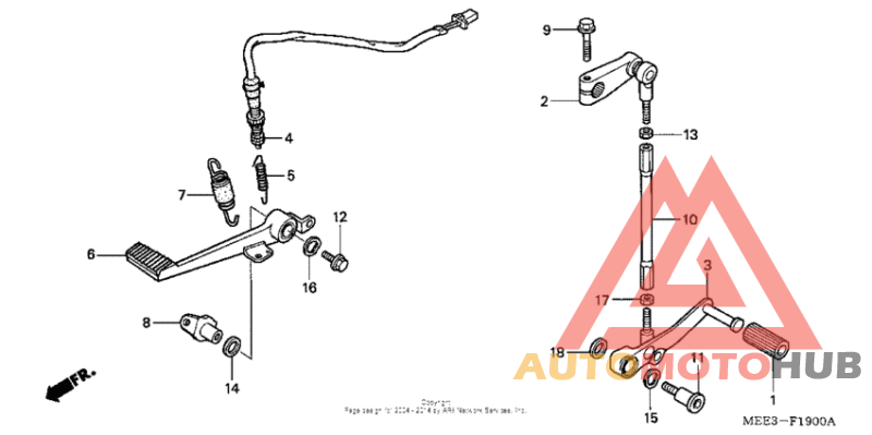 Brake pedal + change pedal