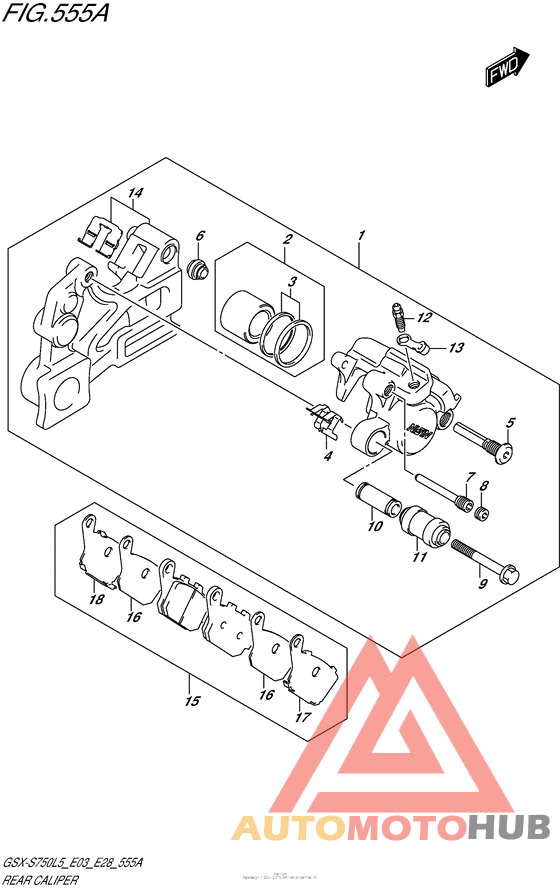 Rear Caliper (Gsx-S750L5 E03)