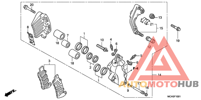 L. front brake caliper