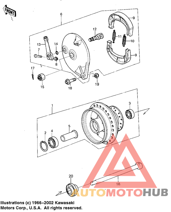 Front hub/brake