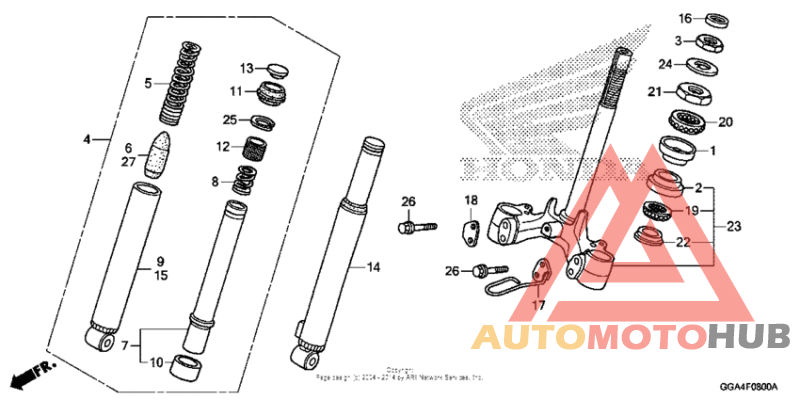 Front fork + steering stem