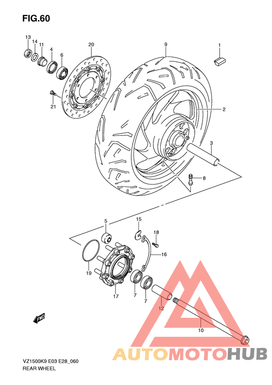 Rear wheel complete assy