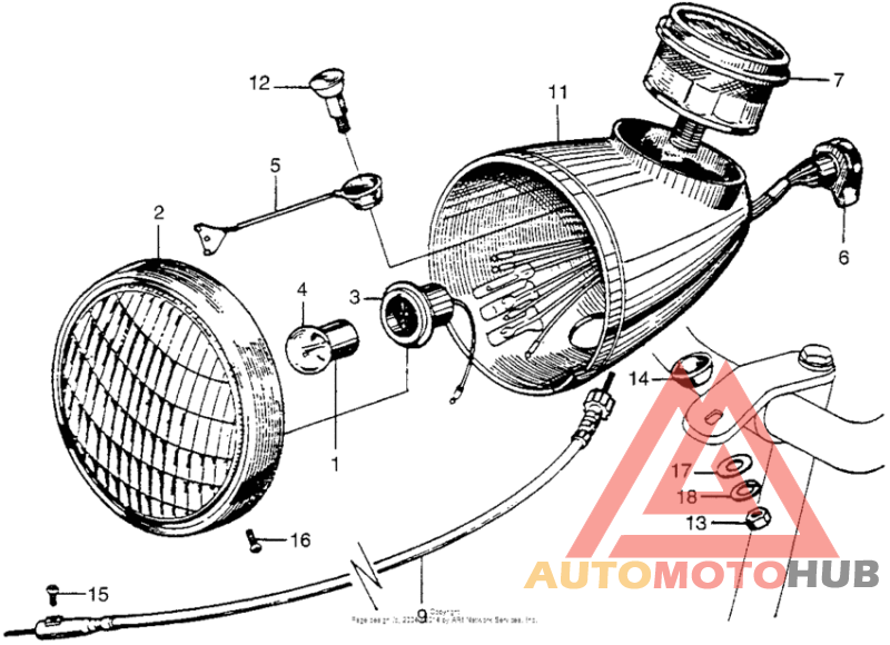 Headlight + speedometer