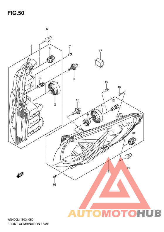 Front combination lamp