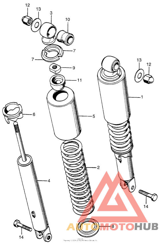 Cb350g rear shock absorber